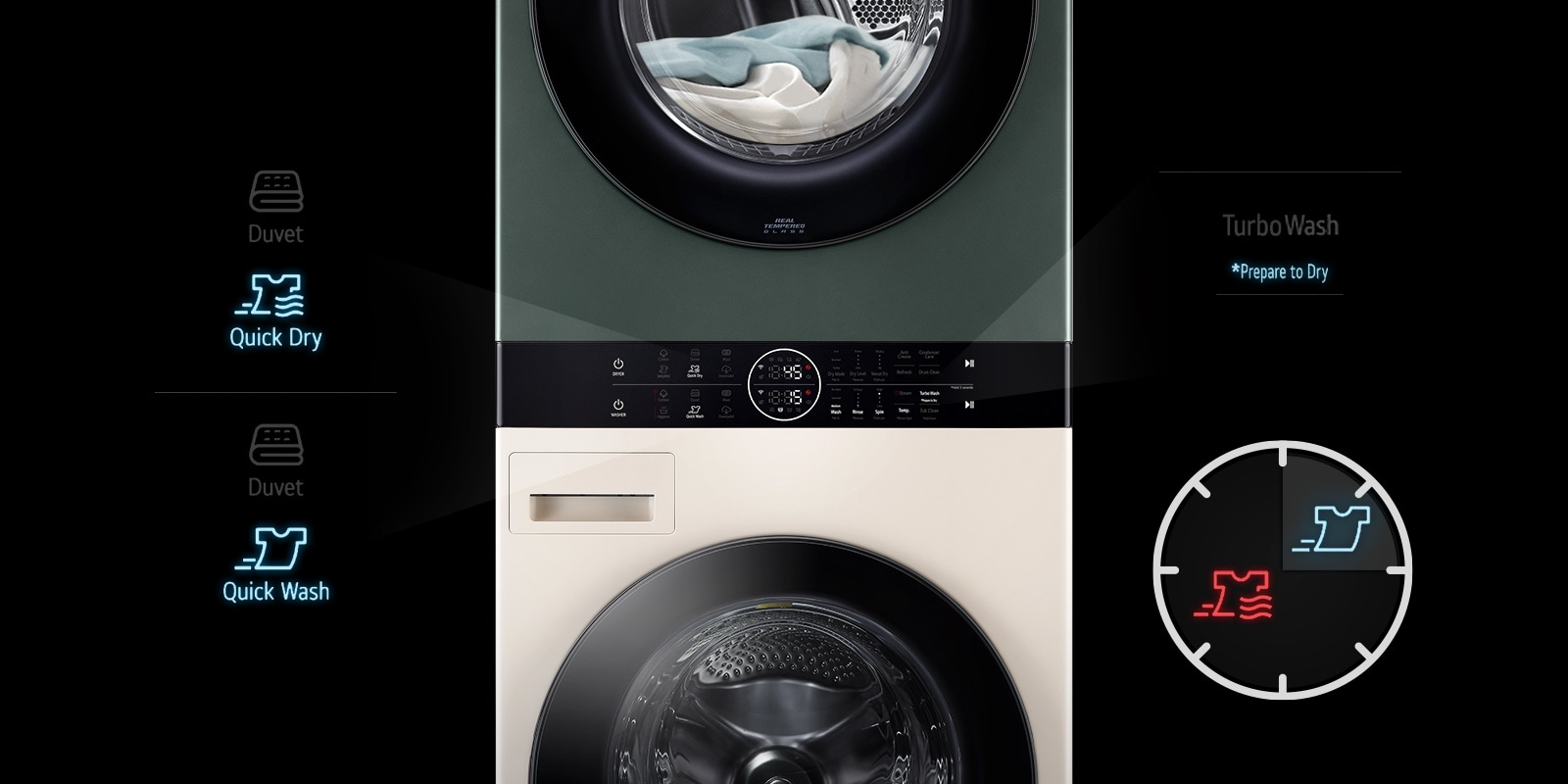 ภาพจำลองการจัดตั้ง LG WashTower ภายในห้องซักรีดสุดพรีเมียมตกแต่งอย่างหรูหรา